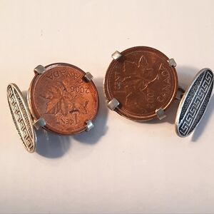 Unique Coin Cufflinks with Silver Accents